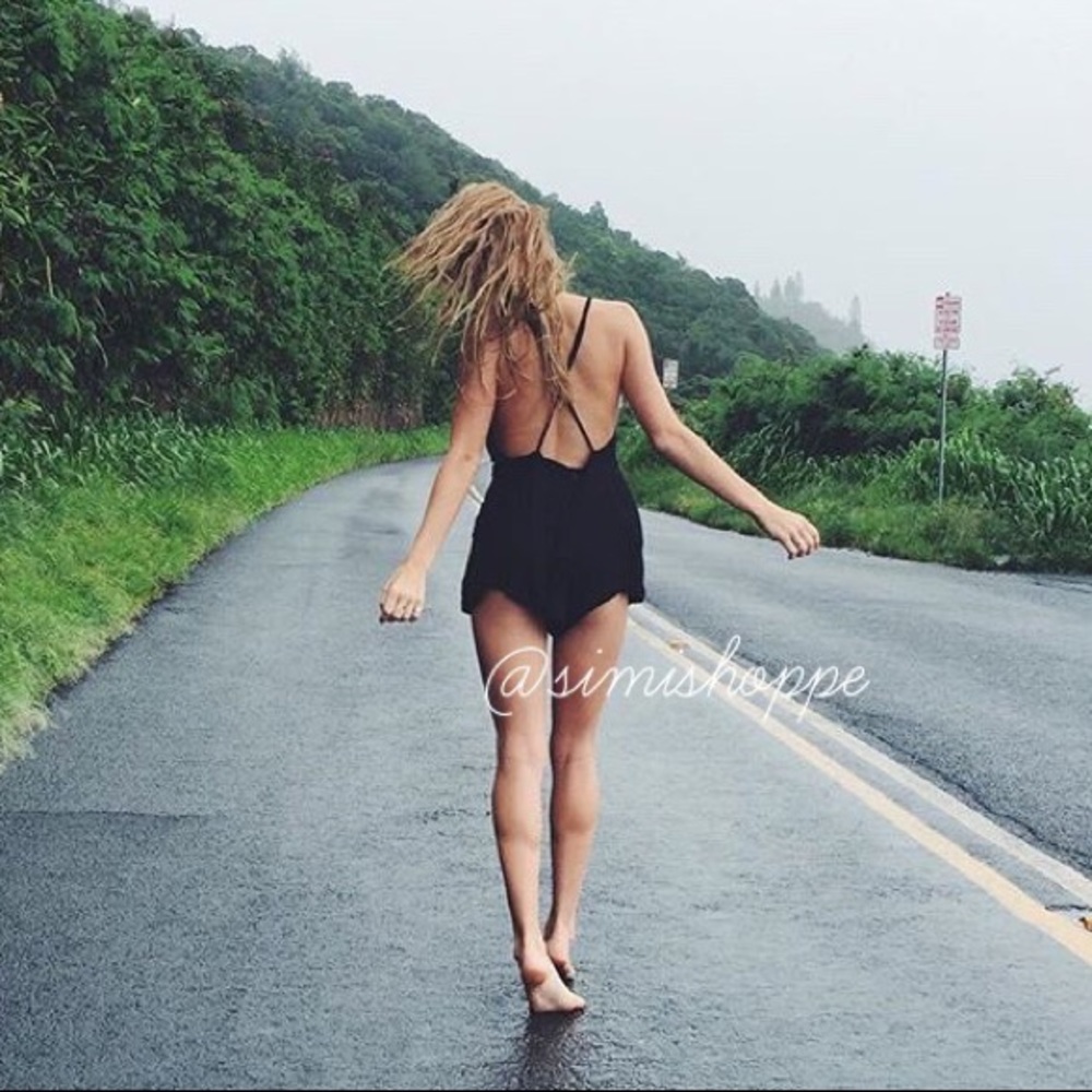 SOLD | NWT Brandy Melville Black Adley Romper - Picture 2 of 5